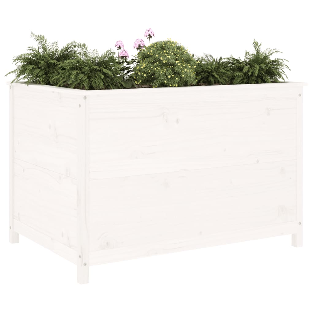 Vidaxl Planter hevet 119,5x82,5x78 cm Solid furuhvit hvit