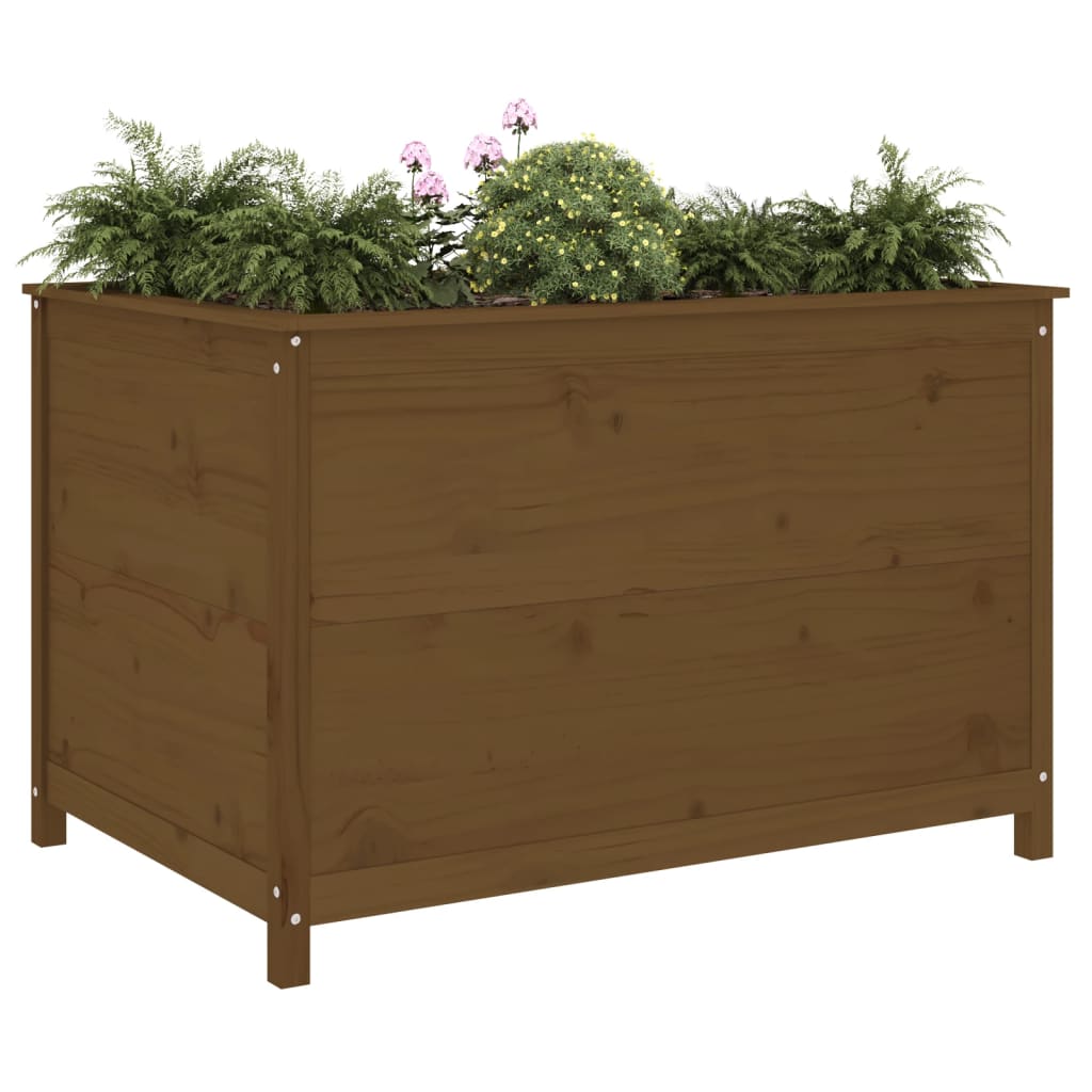 Vidaxl Planter hevet 119,5x82,5x78 cm Solid furu honningbrun