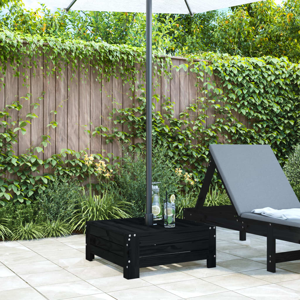 Vidaxl Parasol Footing Solid Pine Black