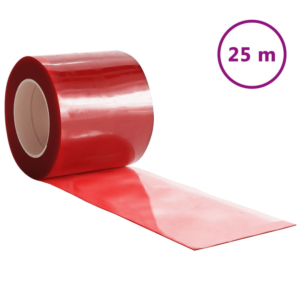 Vidaxl deurgoordijn 200x1,6 mm 25 m PVC rouge