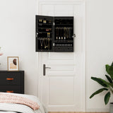 Vidaxl Jewelry Armoire avec mur de miroir - 37,5x10x67 cm noir