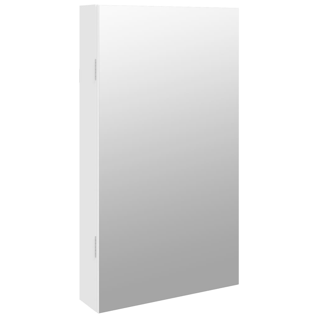 Vidaxl Jewelry Armoire avec miroir et mur à LED - blanc moulu blanc