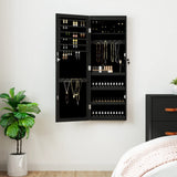 Vidaxl Schmuckschrank mit Spiegel und mit LED -Wand montiertem Schwarz