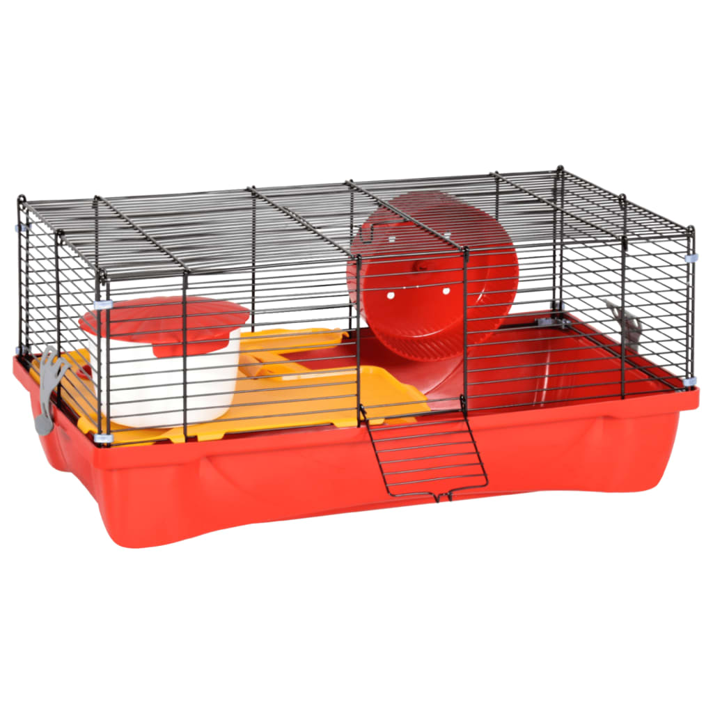 Vidaxl Hamsterkooi 58x32x36 cm Polypropen und Metallrot