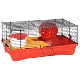 Vidaxl hamsterkooi 58x32x36 cm polypropène et rouge métal