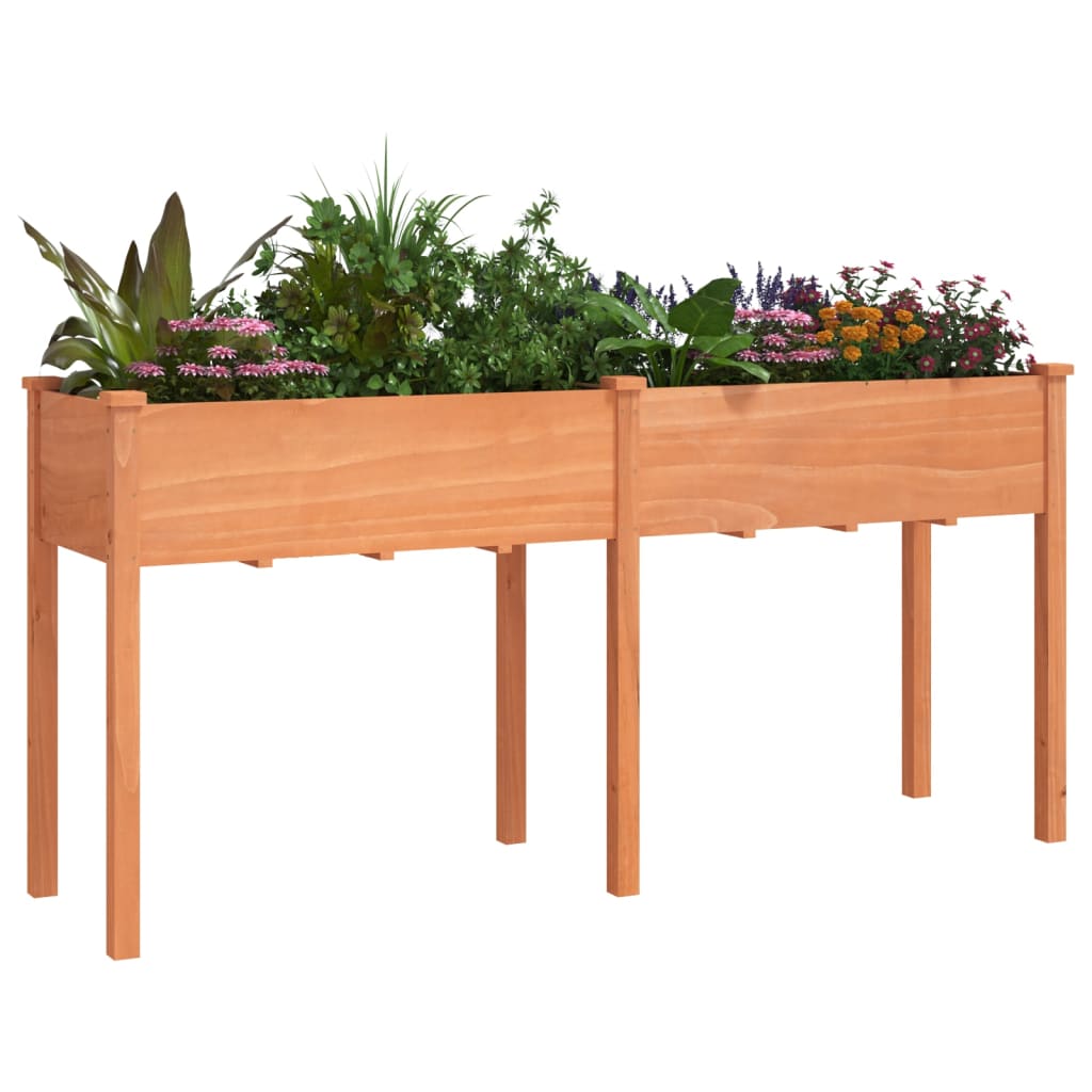 VidaXL Planter with lining 161x45x76 cm solid pine brown