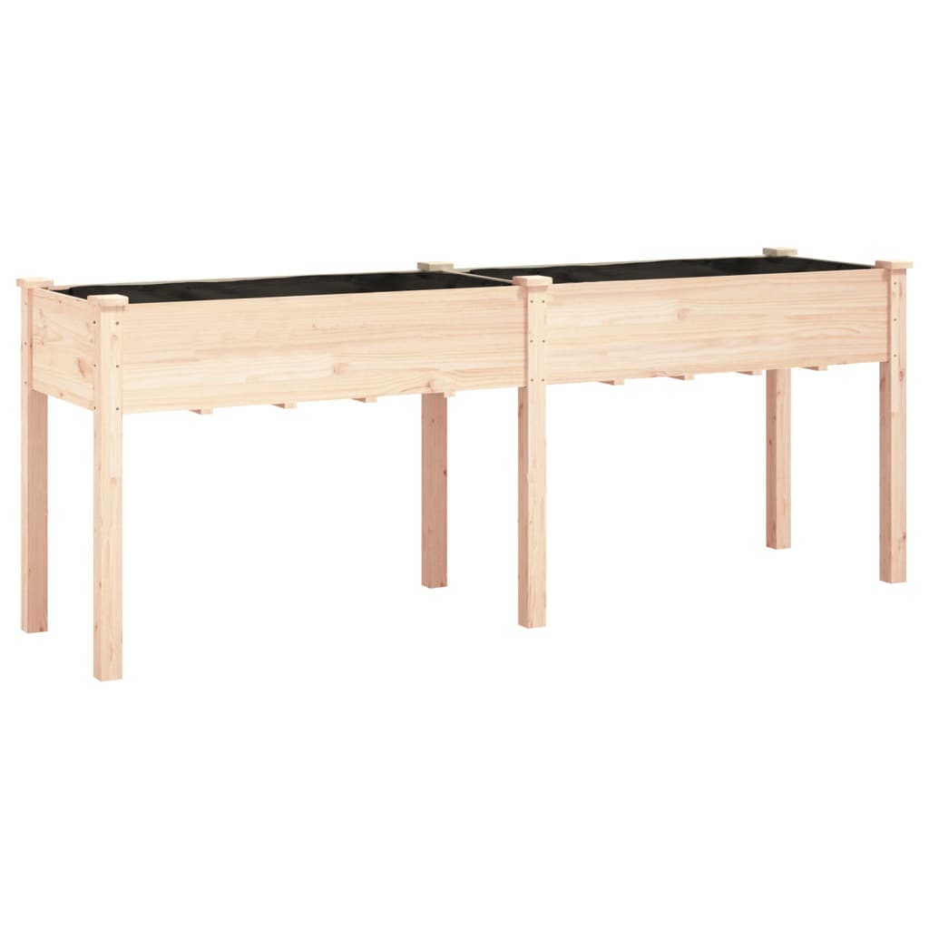 Vidaxl Planter med foring 203x53x76 cm Solid Pinewood