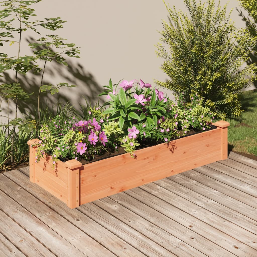 Bidaxl Planter uppvuxen med foder 120x45x25 cm tallbrun