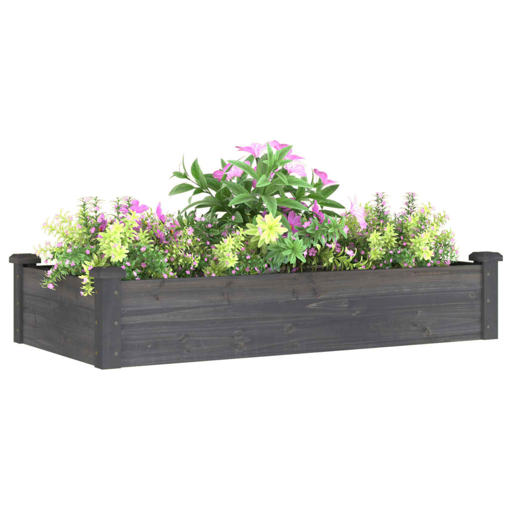 Vidaxl Planter hevet med fôr 120x60x25 cm furu -wood grå