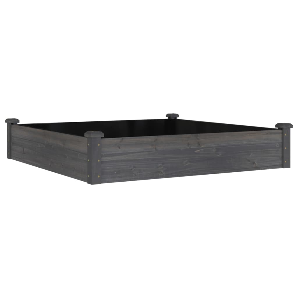 VidaXL Planter raised with lining 120x120x25 cm pure wood gray