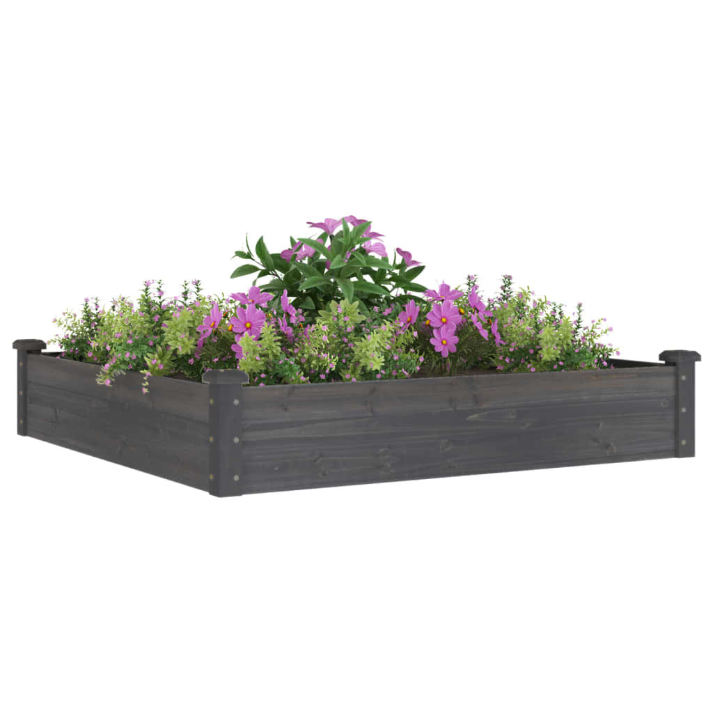 VidaXL Planter raised with lining 120x120x25 cm pure wood gray