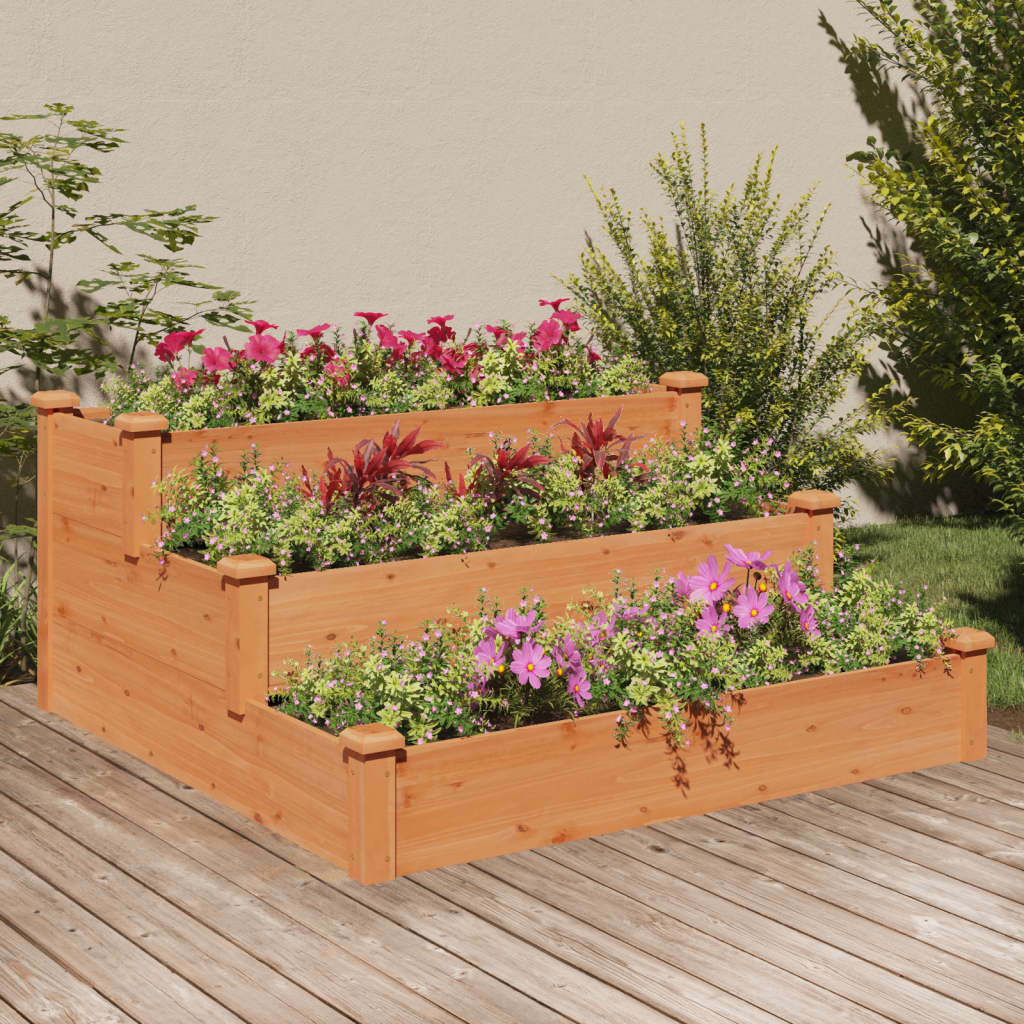 Vidaxl Planter hævede 120x120x56 cm solid fyrbrun