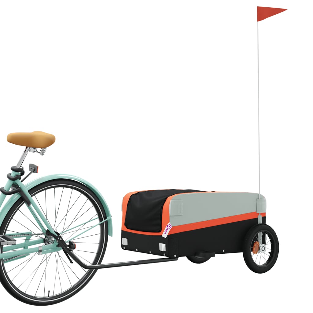 BIDAXL Cykel trailer 30 kg järnsvart och orange