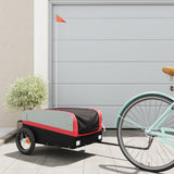 Vidaxl bicycle trailer 30 kg iron black and red