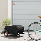 Vidaxl Bicycle Trailer 30 kg de fer noir