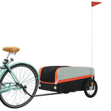 Vidaxl bicycle trailer 45 kg iron black and orange