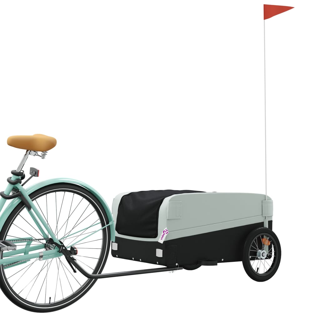 Vidaxl Bicycle Trailer 45 kg de fer noir et gris