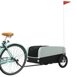 Vidaxl Bicycle Trailer 45 kg de fer noir et gris