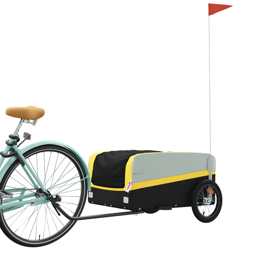 Vidaxl cykeltrailer 45 kg jern sort og gul