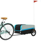 Vidaxl bicycle trailer 45 kg iron black and blue