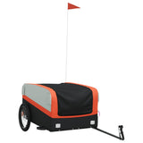 Vidaxl Bicycle Trailer 45 kg jern svart og oransje