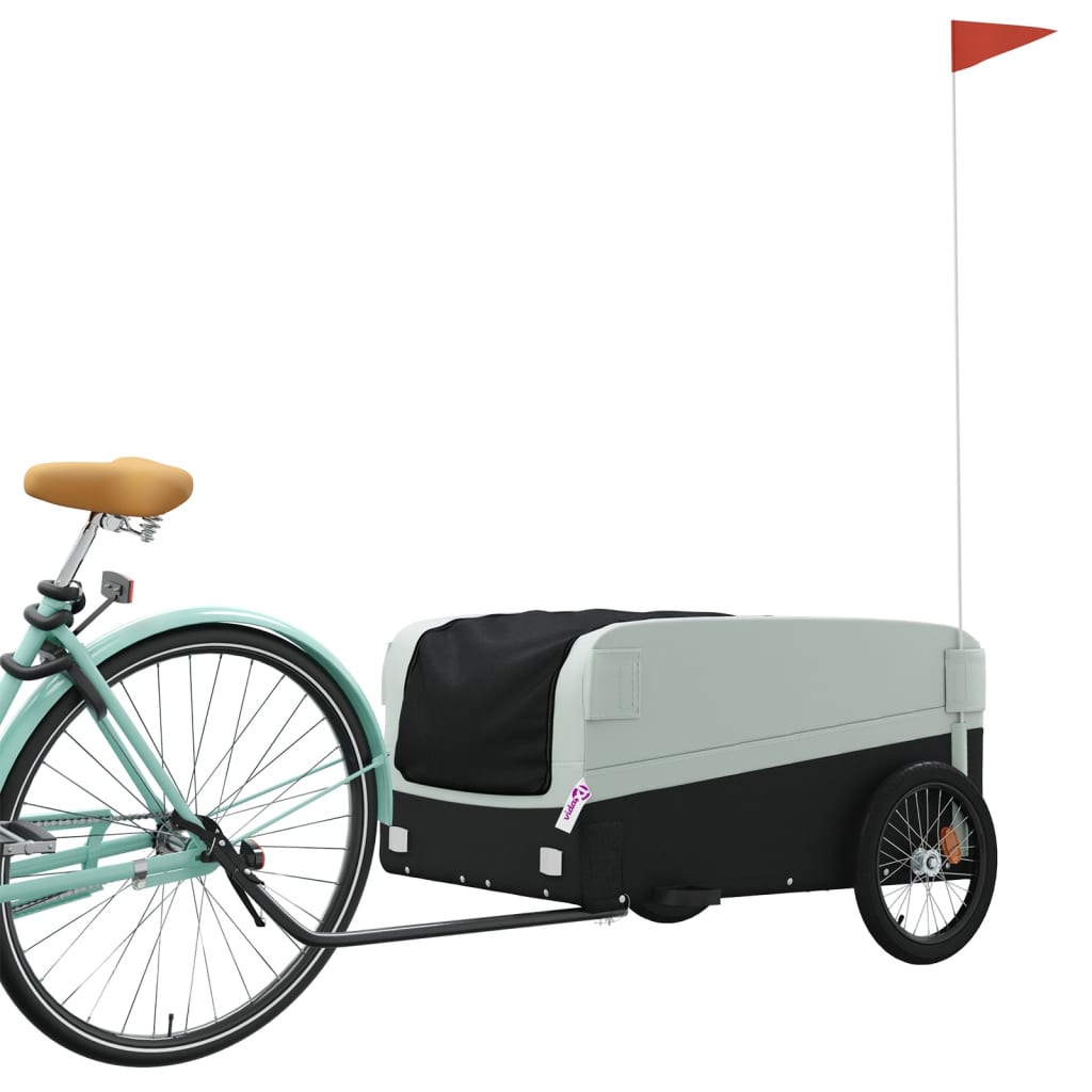 Vidaxl bicycle trailer 45 kg iron black and gray