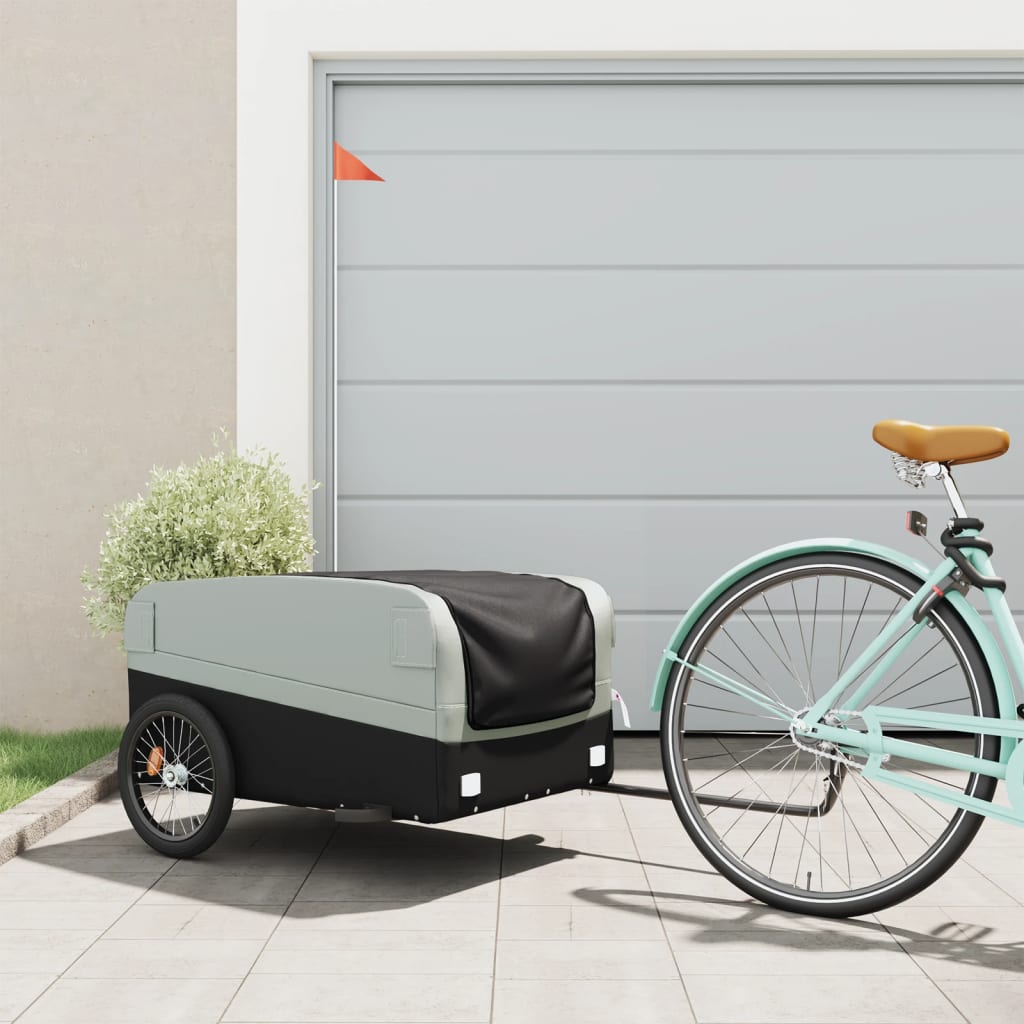 Vidaxl bicycle trailer 45 kg iron black and gray