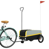 VidaXL Fietstrailer 30 kg ijzer zwart en geel