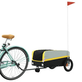 Vidaxl Bicycle Trailer 30 kg di ferro nero e giallo