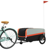 Vidaxl Bicycle Trailer 45 kg jern svart og oransje