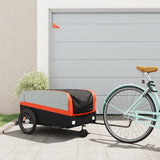 Vidaxl Bicycle Trailer 45 kg jern svart og oransje