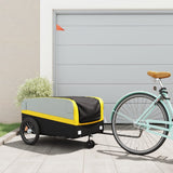 Vidaxl bicycle trailer 45 kg iron black and yellow