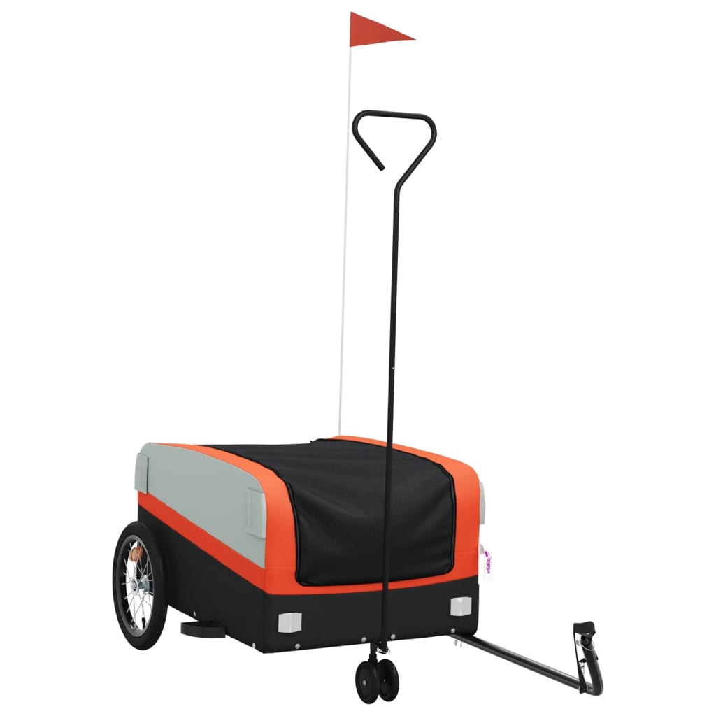 Vidaxl Voice Trailer 45 kg Eisen schwaarz an orange