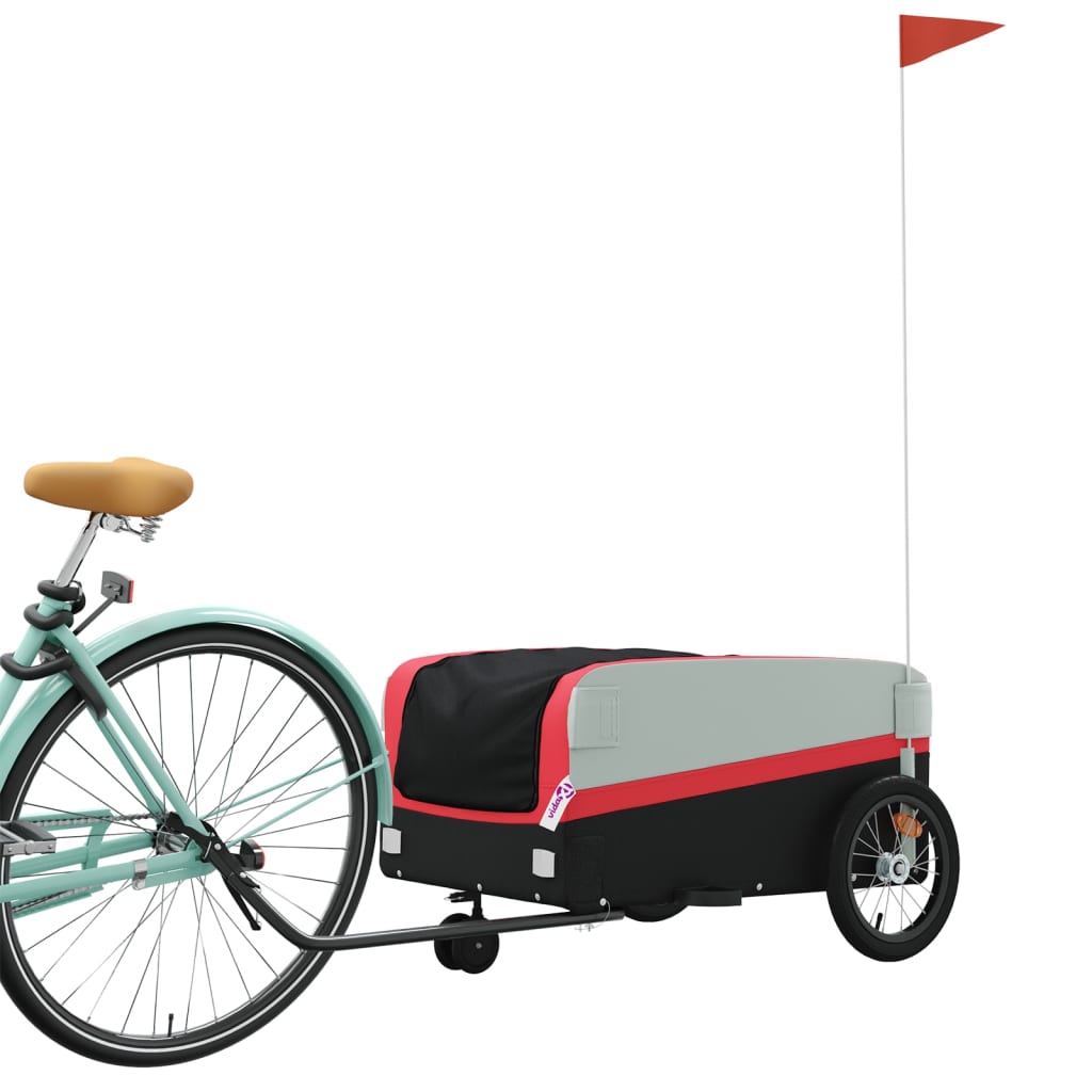 Trailer Vidaxl Bicycle 45 kg di ferro nero e rosso