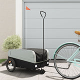 VidaXL Fietstrailer 45 kg ijzer zwart en grijs