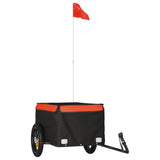 VidaXL Fietstrailer 30 kg ijzer zwart en oranje