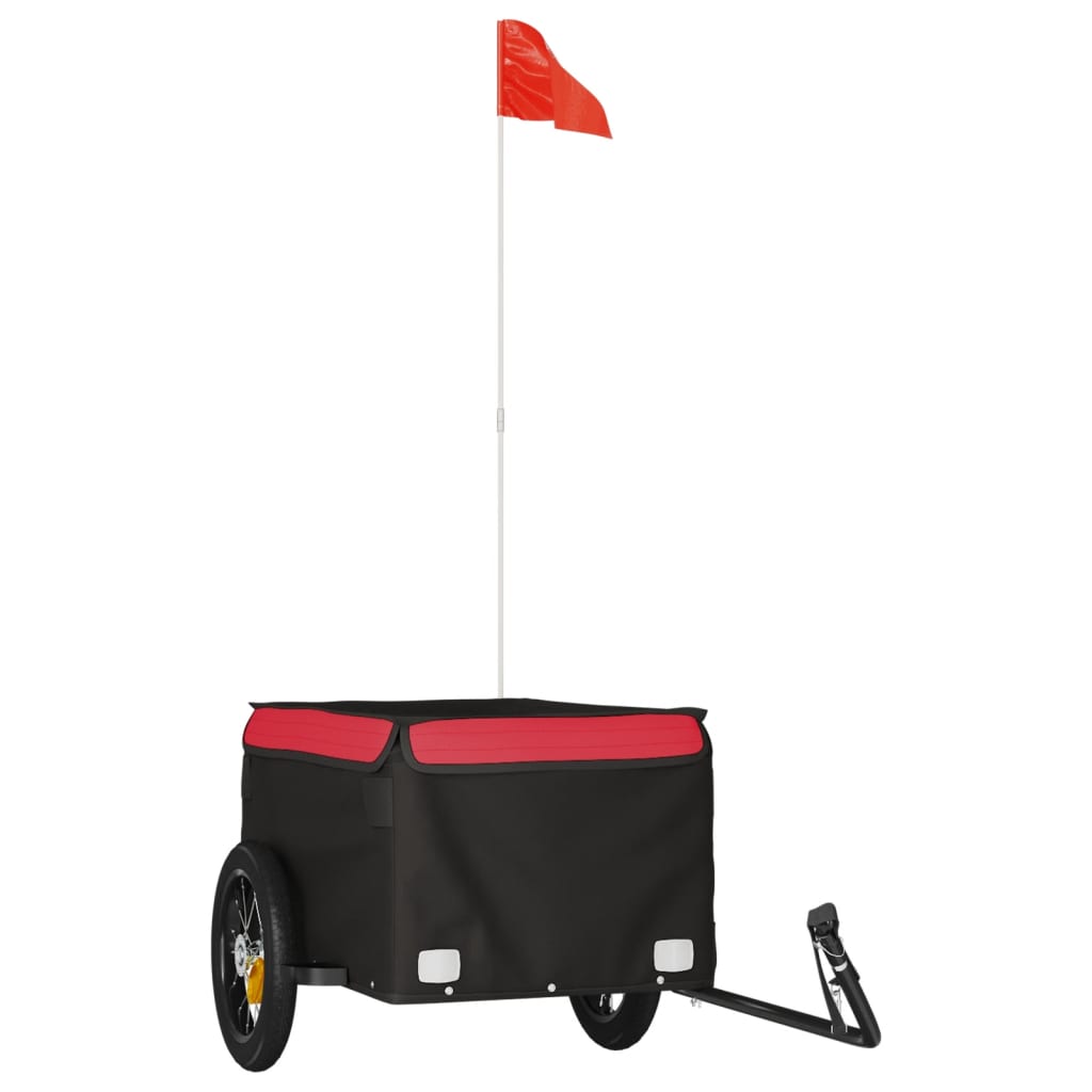 Vidaxl bicycle trailer 30 kg iron black and red