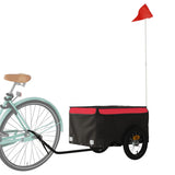 Vidaxl cykeltrailer 30 kg jern sort og rød