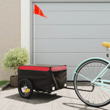 Vidaxl Bicycle Trailer 30 kg Iron Black and Red