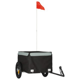 VidaXL Fietstrailer 30 kg ijzer zwart en grijs