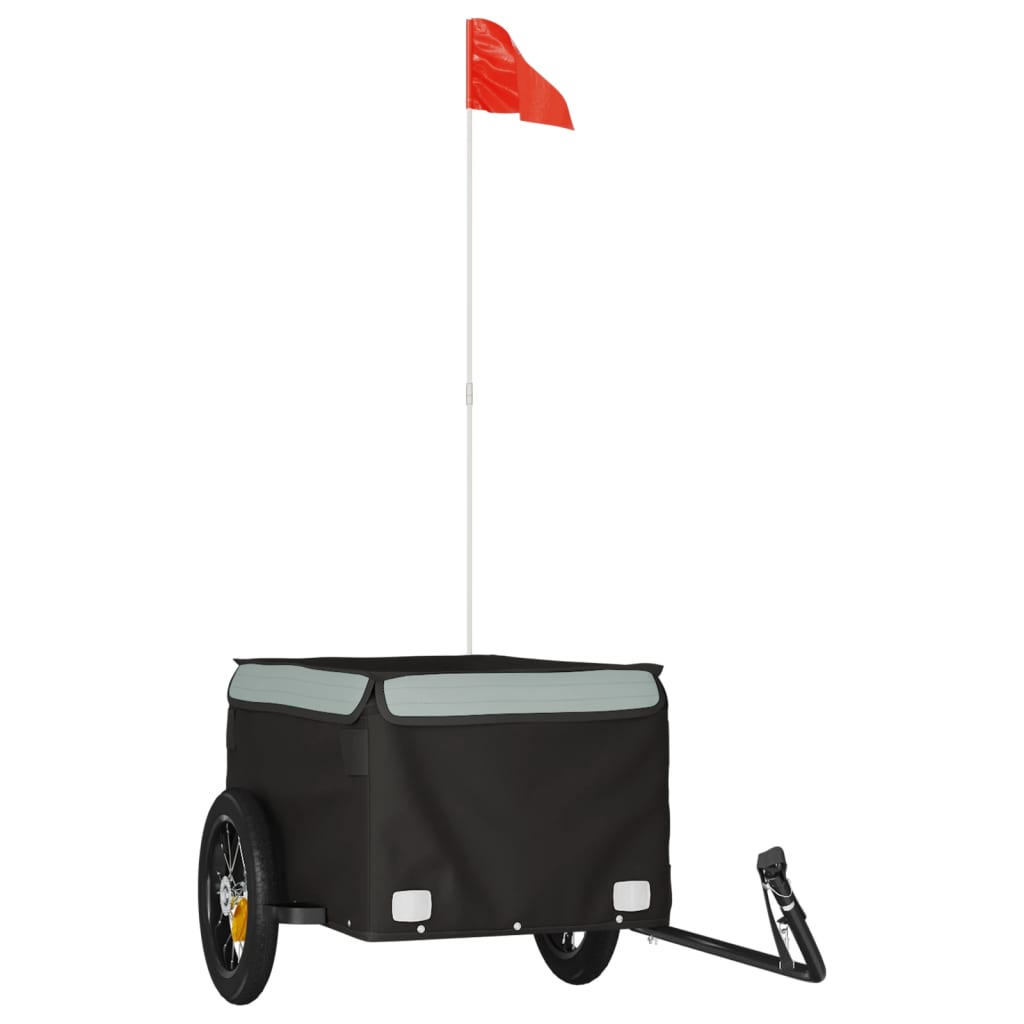 Vidaxl Bicycle Trailer 30 kg de fer noir et gris