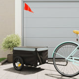 Vidaxl Bicycle Trailer 30 kg de fer noir et gris