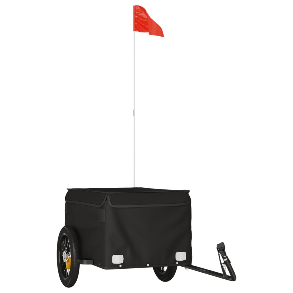 Vidaxl Bicycle Trailer 30 kg de fer noir