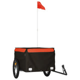 Vidaxl bicycle trailer 45 kg iron black and orange