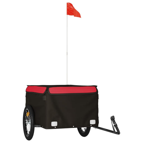 VidaXL Fietstrailer 45 kg ijzer zwart en rood