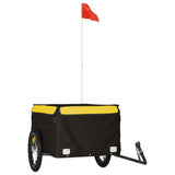 Vidaxl bicycle trailer 45 kg iron black and yellow