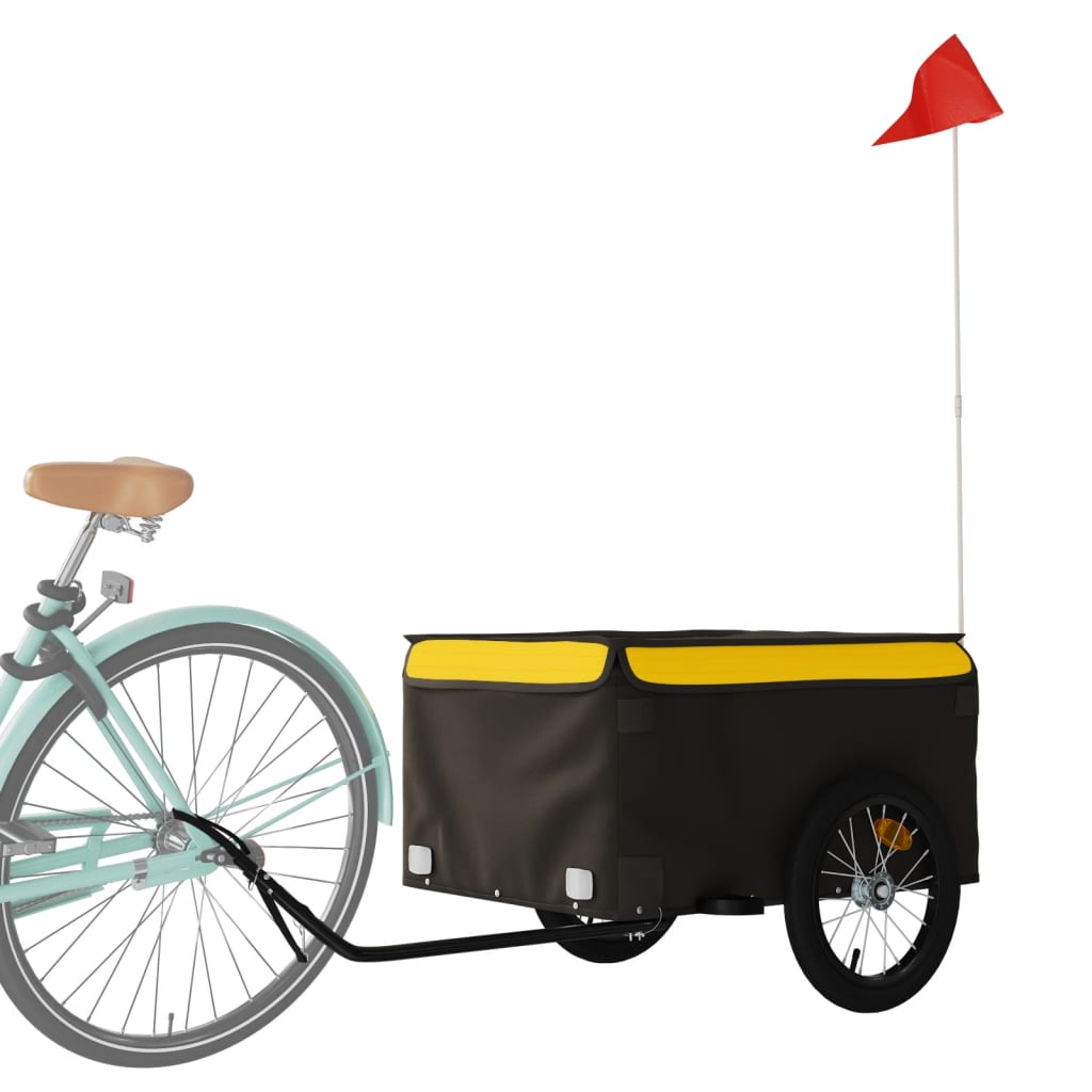 Vidaxl cykeltrailer 45 kg jern sort og gul