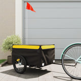 Vidaxl bicycle trailer 45 kg iron black and yellow