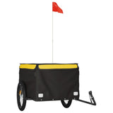 Vidaxl bicycle trailer 45 kg iron black and yellow