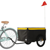 Vidaxl bicycle trailer 45 kg iron black and yellow